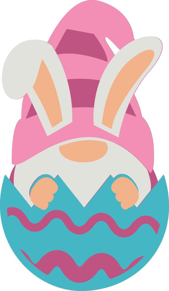 Decorative Bunny Gnome Laser Cut File vector