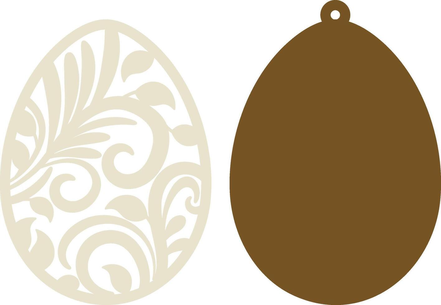 Wood Cut and Paper Cut Easter Egg Template vector