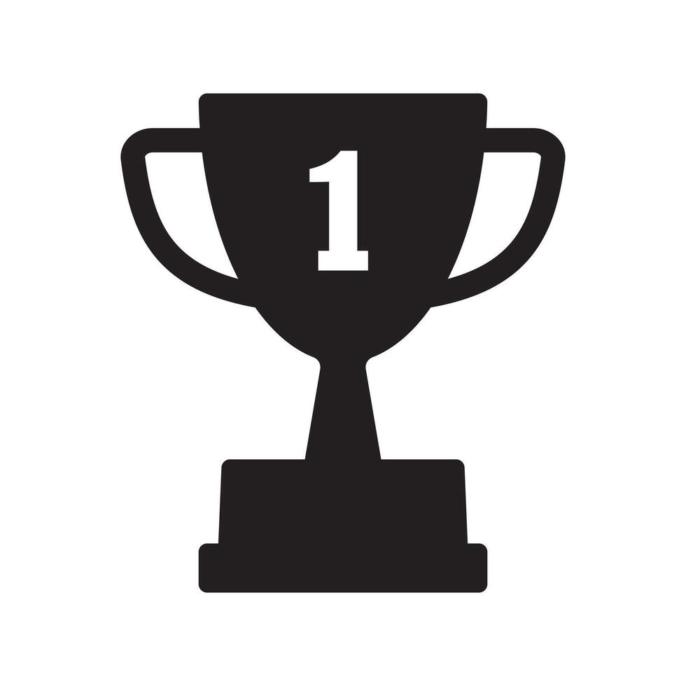 First place icon. Trophy cup, winner cup, victory cup vector icon.