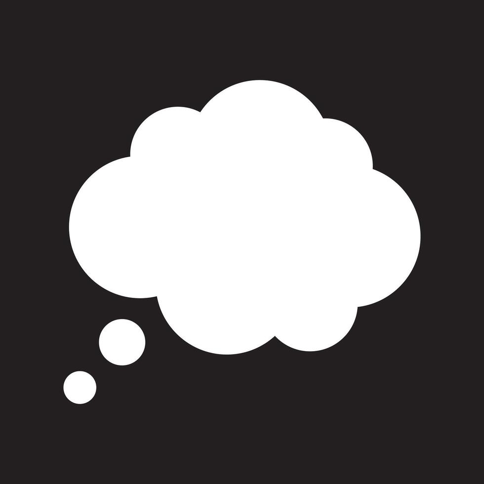 Thought bubble on the black background. Cartoon speech or think bubble. vector