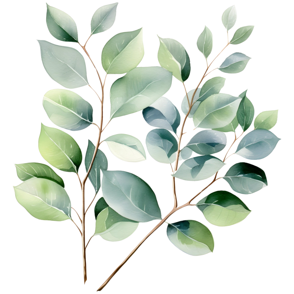 AI generated Eucalyptus leaf wedding png