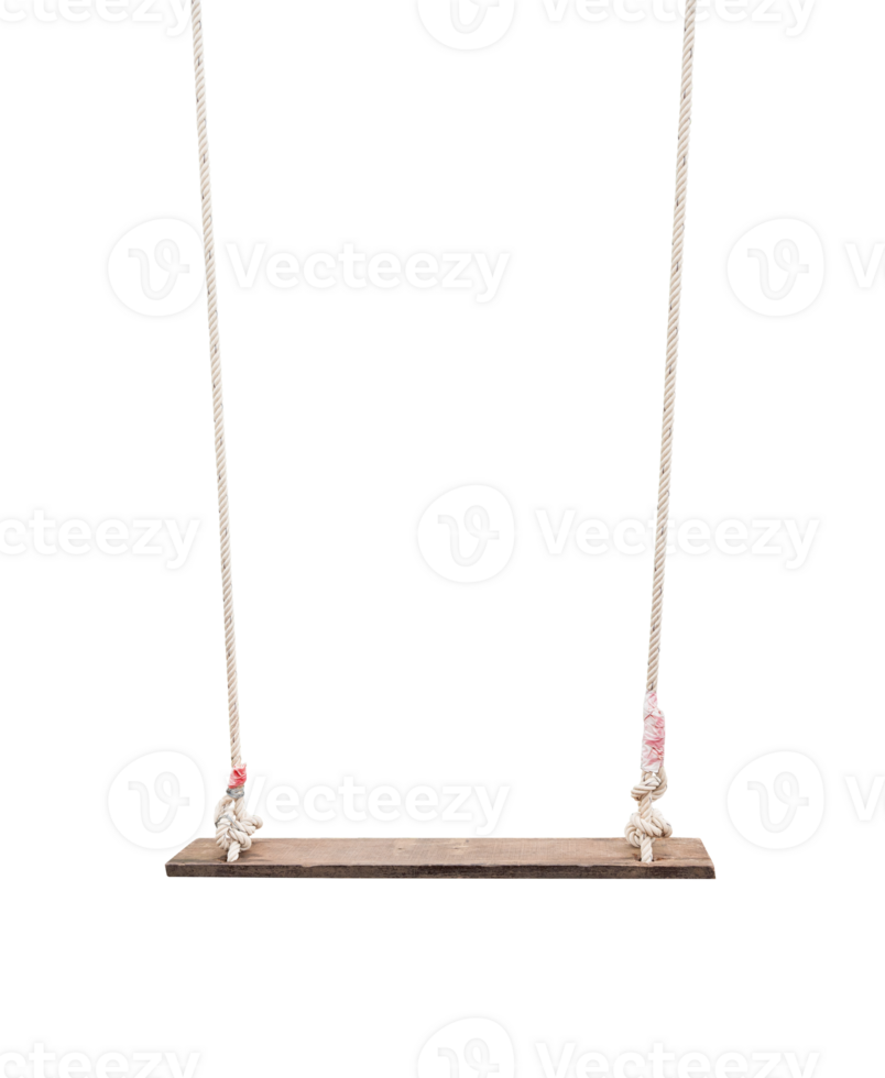 gammal trä gunga hängd isolerat på transparent bakgrund, png fil