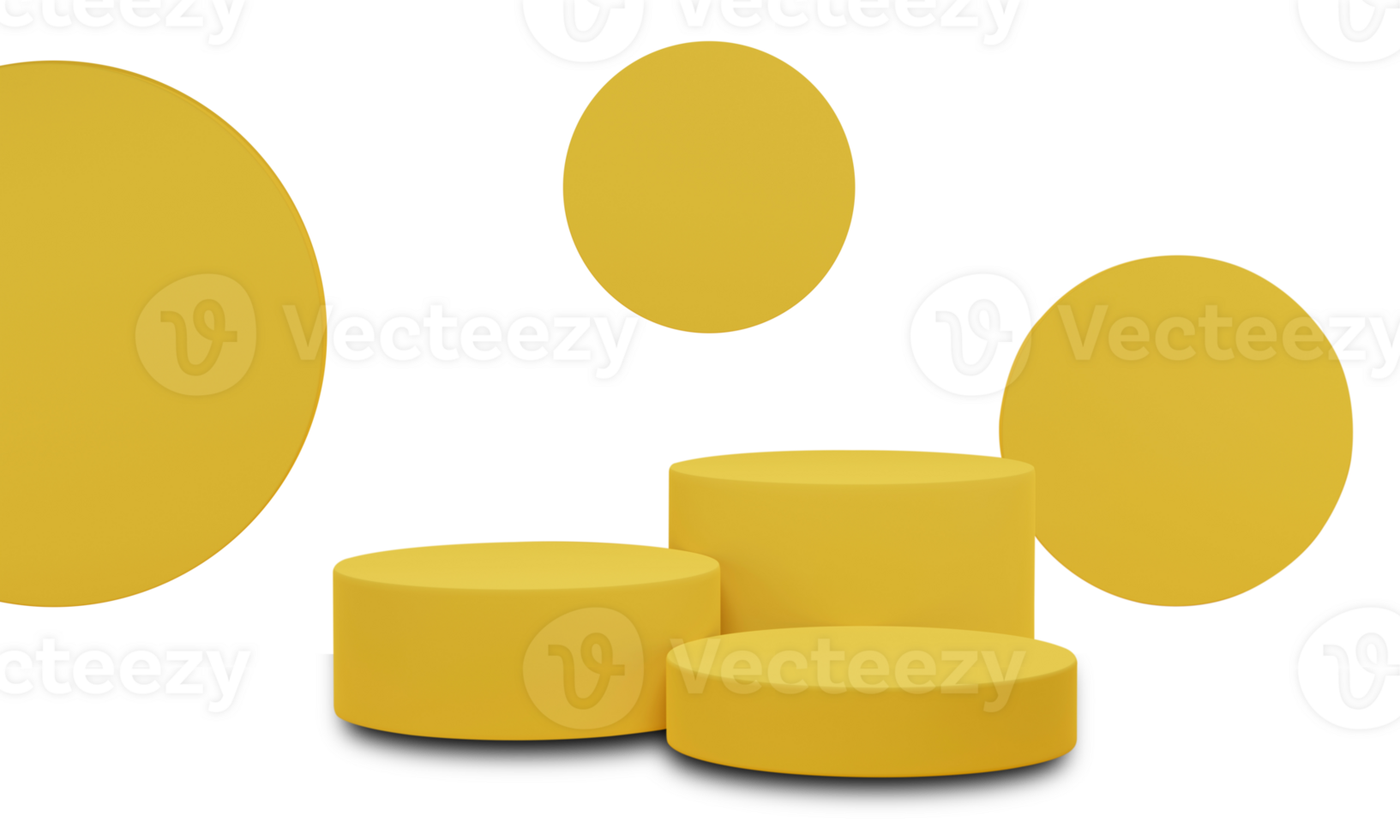 3d representación. amarillo cilindro podio mínimo estudio aislado en transparente antecedentes png