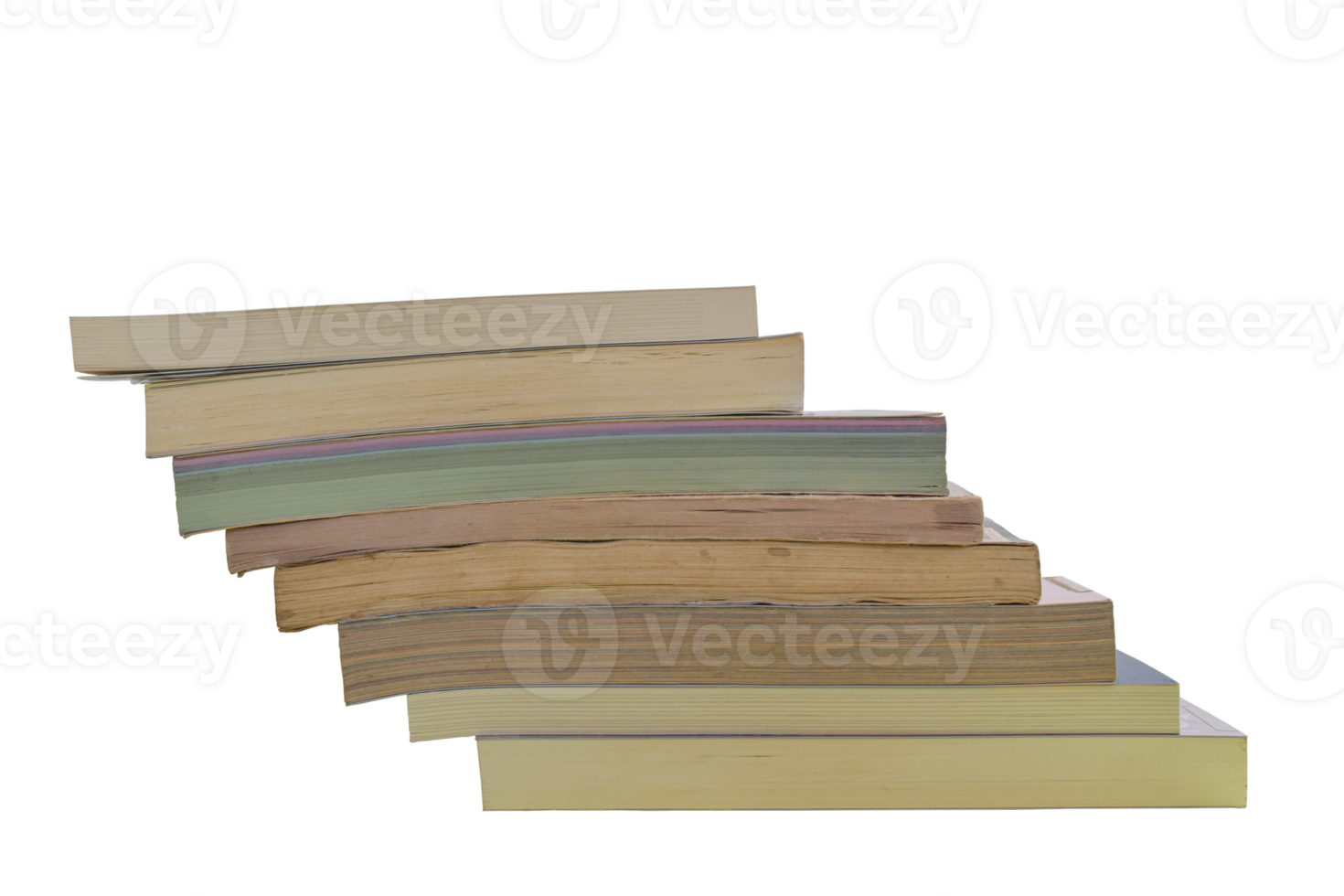 Stack of Old books isolated on transparent background. PNG File