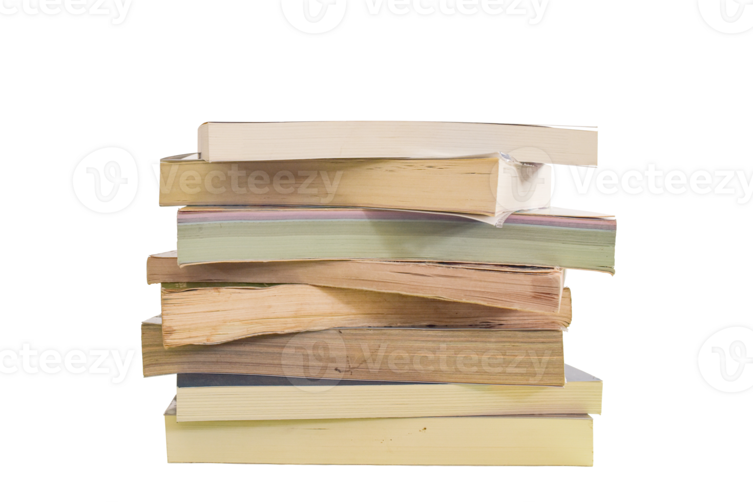 Stack of Old books isolated on transparent background. PNG File