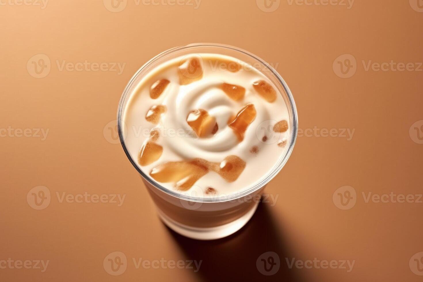 AI generated Coffee in cup. Ice latte, caramel, coffee, and tonic photo