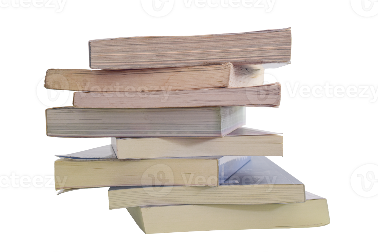 Stack of Old books isolated on transparent background. PNG File