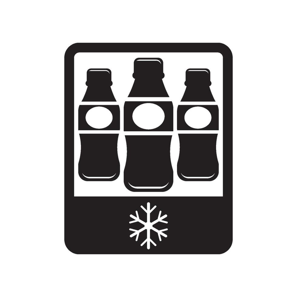 frío botella bebida logo icono,diseño vector ilustración modelo