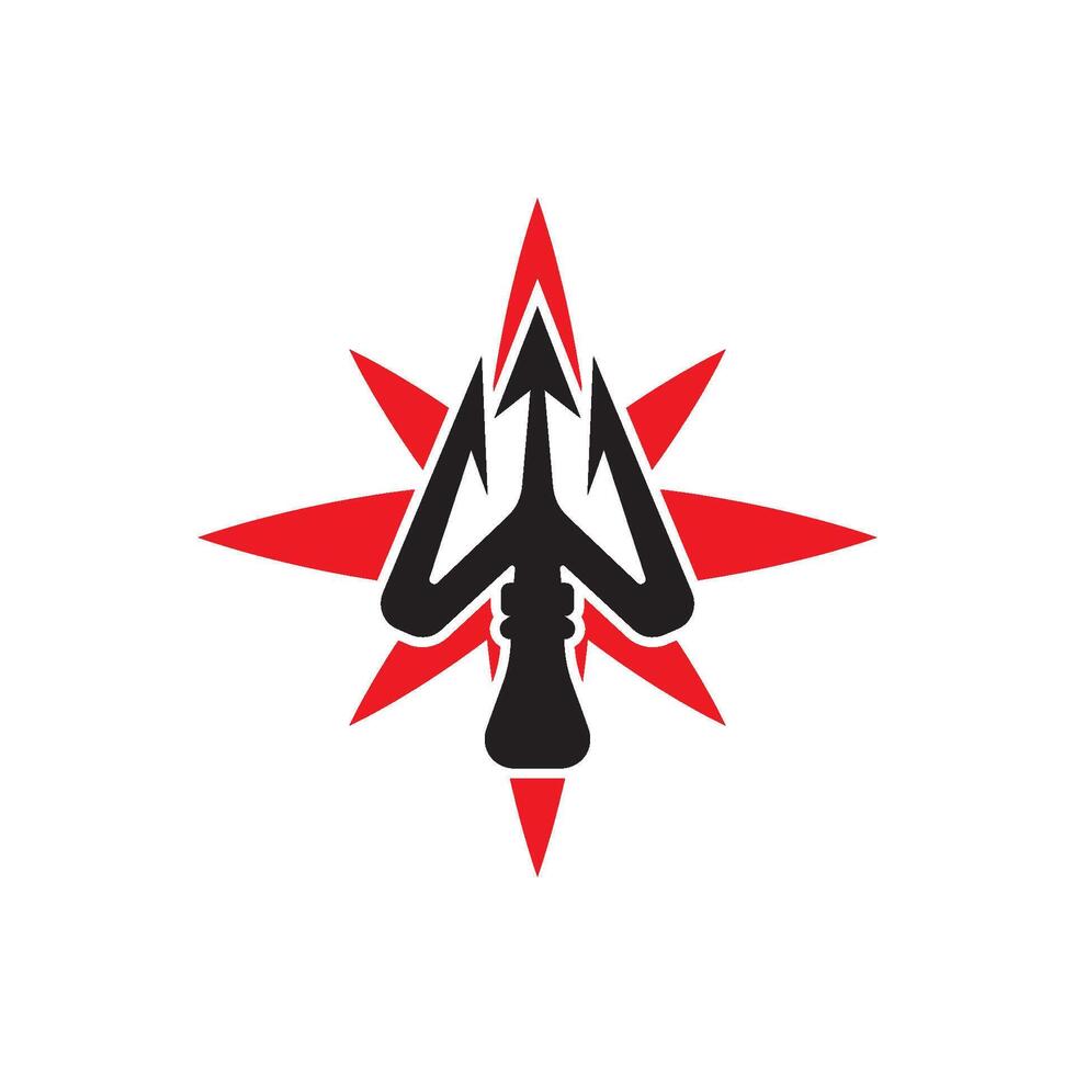 Trident logo icon, vector illustration template design
