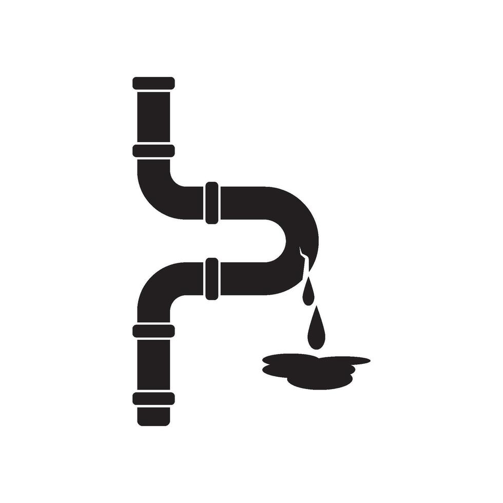 Broken Pipe Icon, Leakage In Pipe Vector Art Illustration