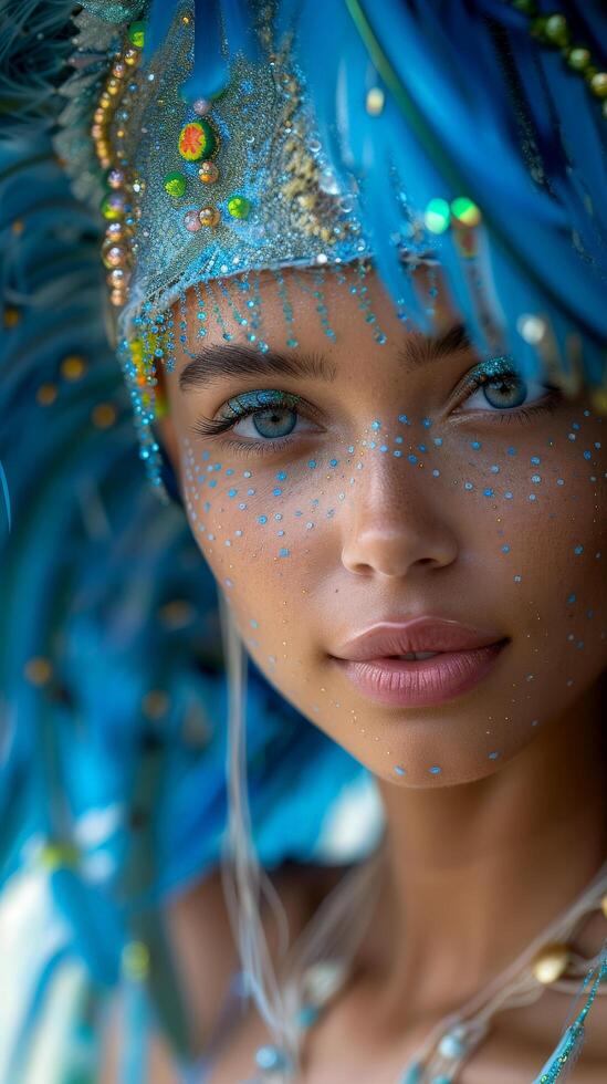 ai generado hermosa mujer en carnaval - generativo ai foto