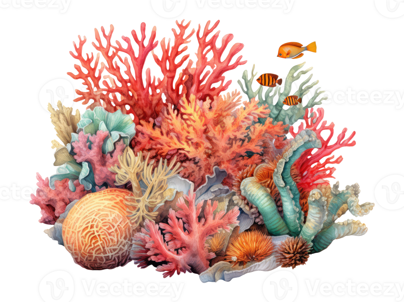 AI generated underwater coral reef png