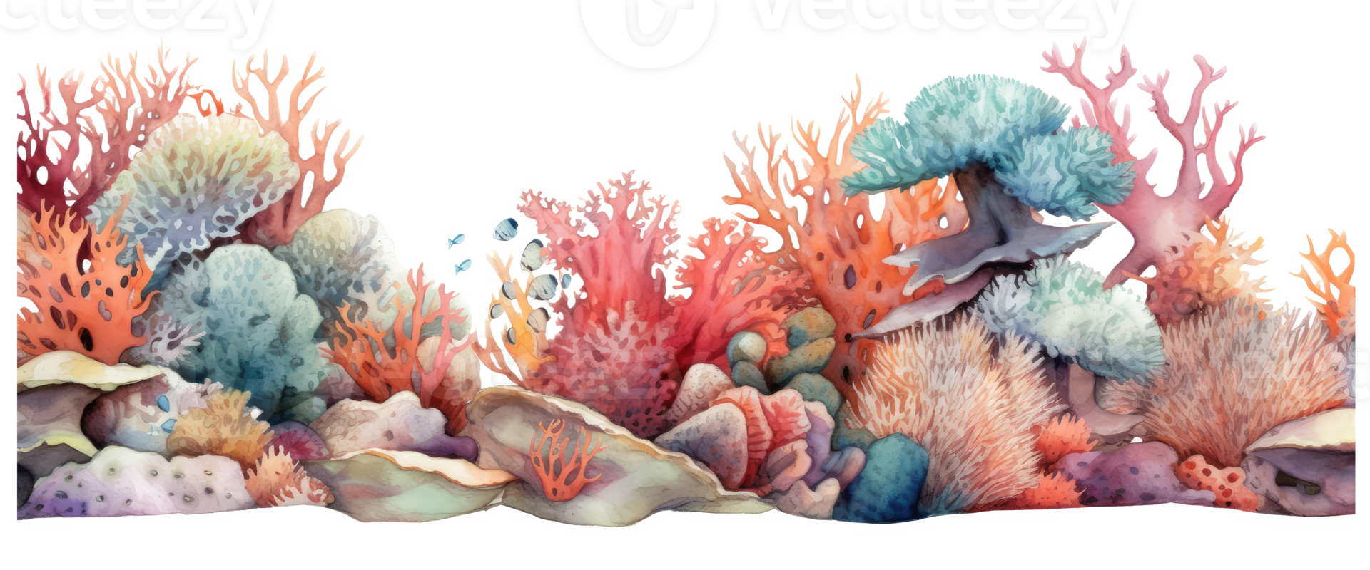 AI generated underwater coral reef png