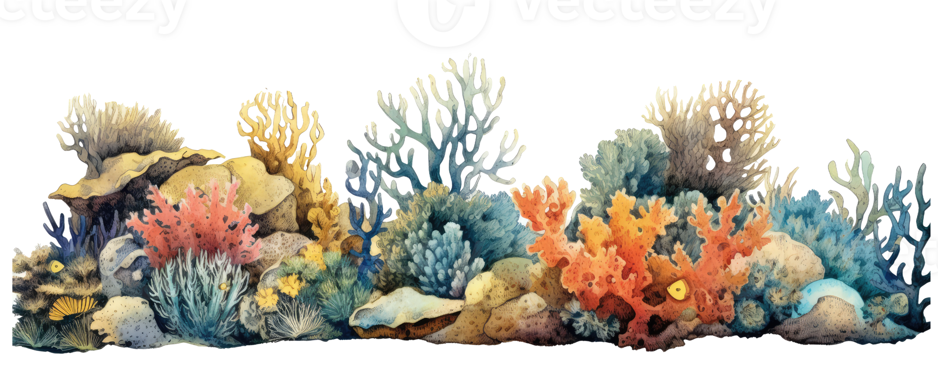 AI generated underwater coral reef png