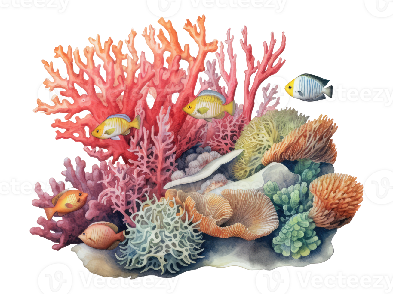 AI generated underwater coral reef png