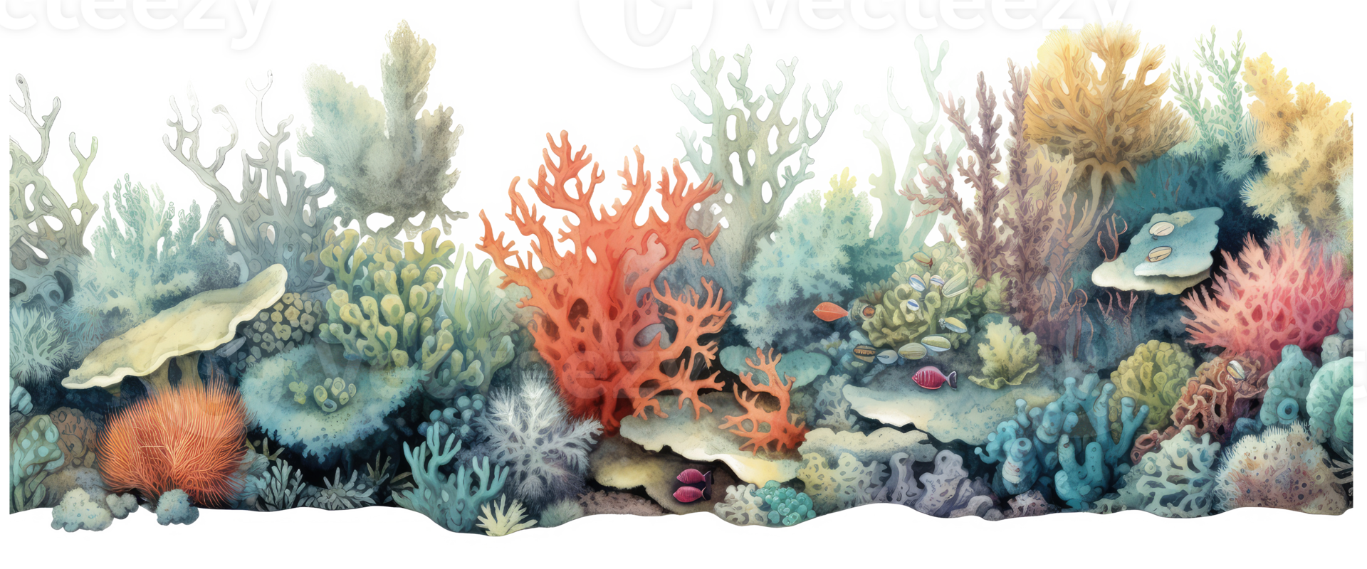 AI generated underwater coral reef png