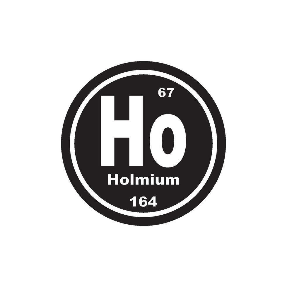 Holmium icon, chemical element in the periodic table vector