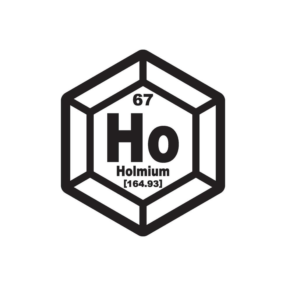 Holmium icon, chemical element in the periodic table vector