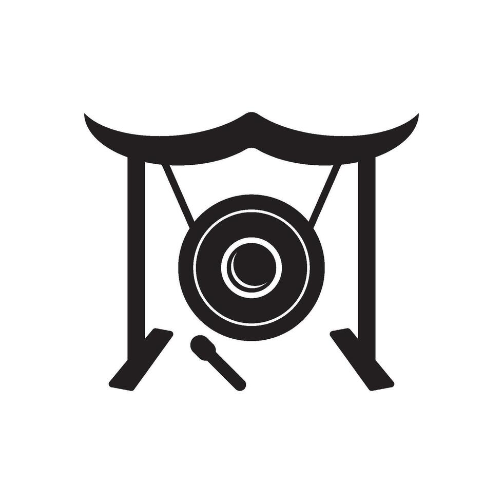 Icon of Gong or Indonesian traditional musical instrument,vector illustration symbol design vector