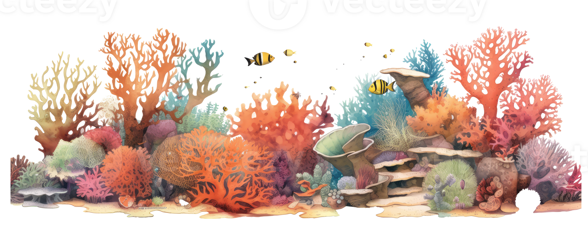 AI generated underwater coral reef png
