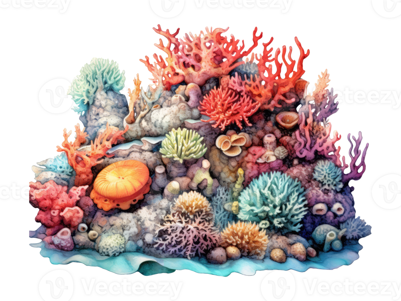 AI generated underwater coral reef png