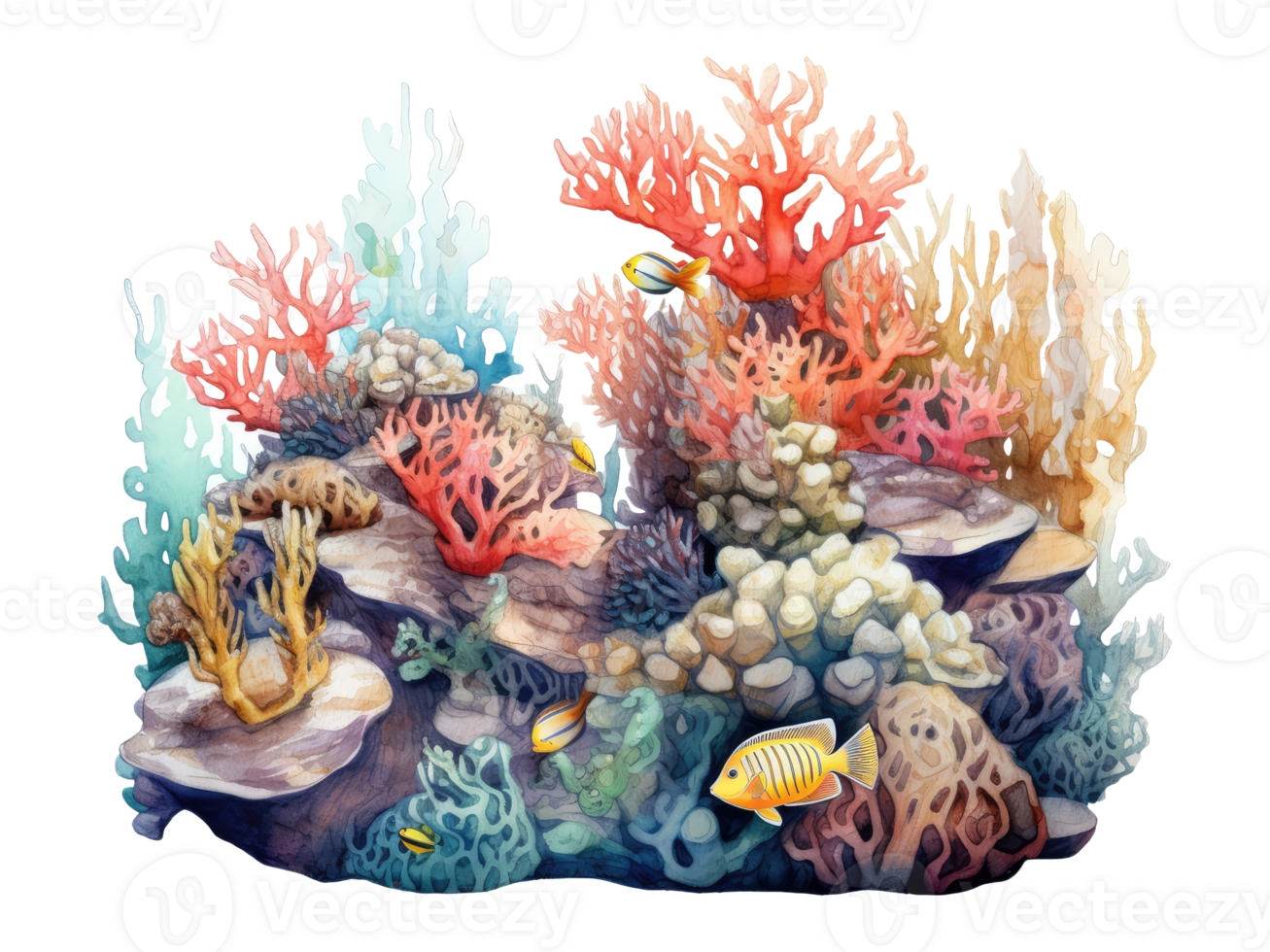 AI generated underwater coral reef png