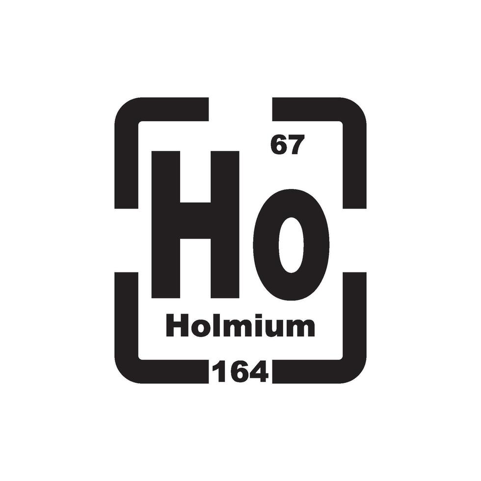 Holmium icon, chemical element in the periodic table vector