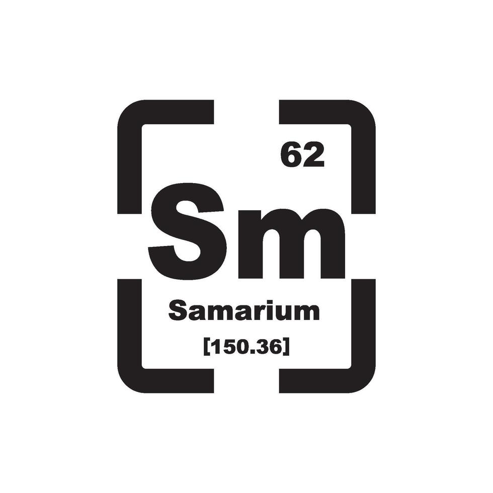 Samarium icon, chemical element in the periodic table vector