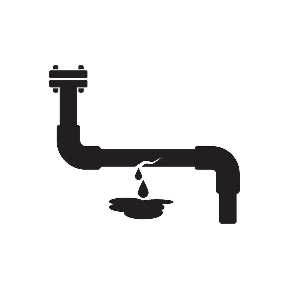 Broken Pipe Icon, Leakage In Pipe Vector Art Illustration