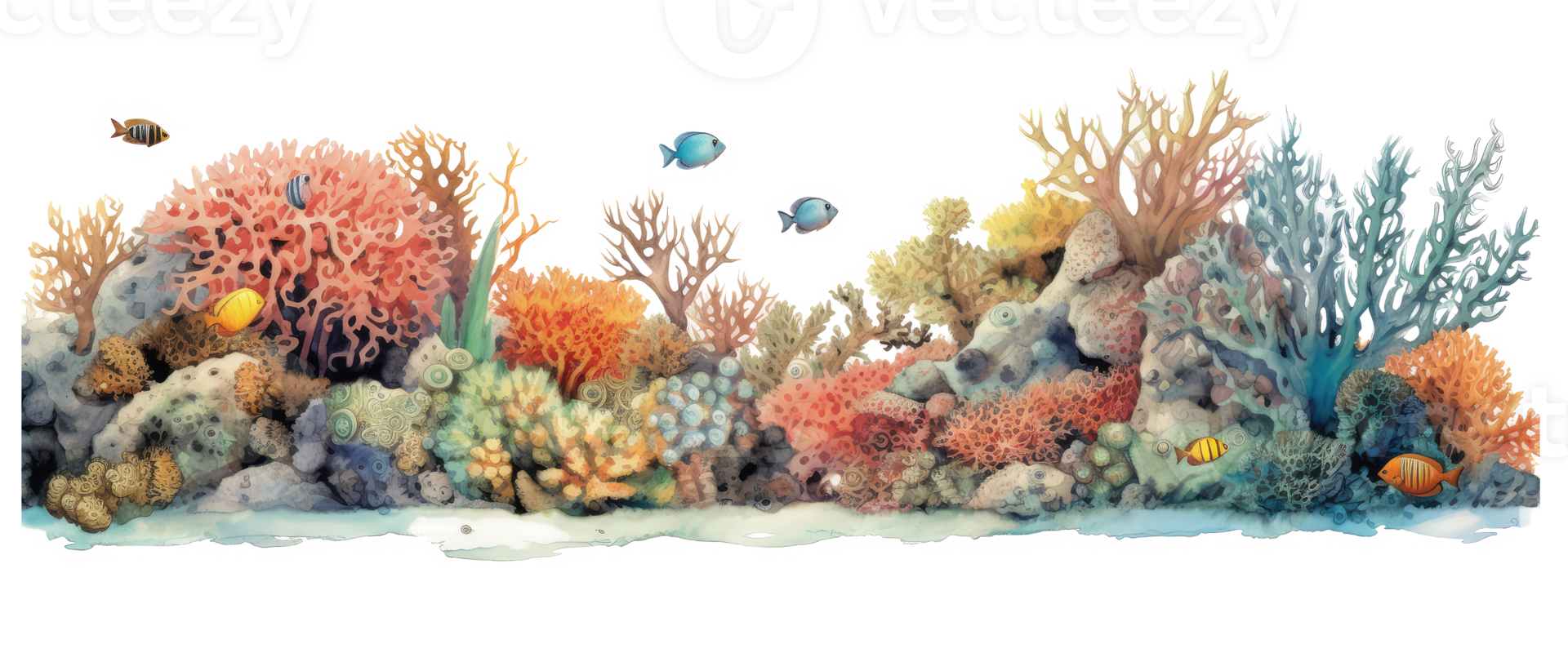 AI generated underwater coral reef png