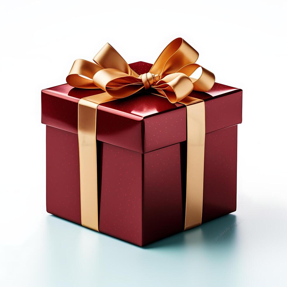 AI generated various color giftbox on white background photo