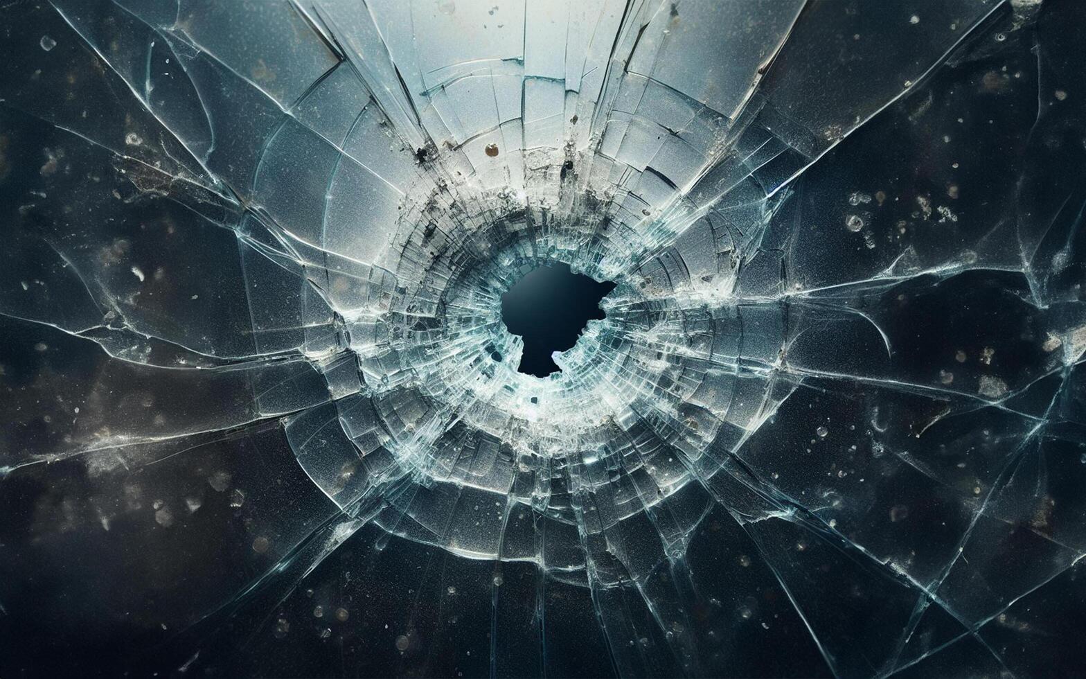 AI generated Clear glass with circular holes, broken glass, broken glass, broken glass photo