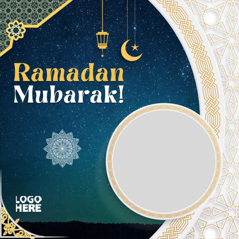 Ramadan Mubarak social media post psd