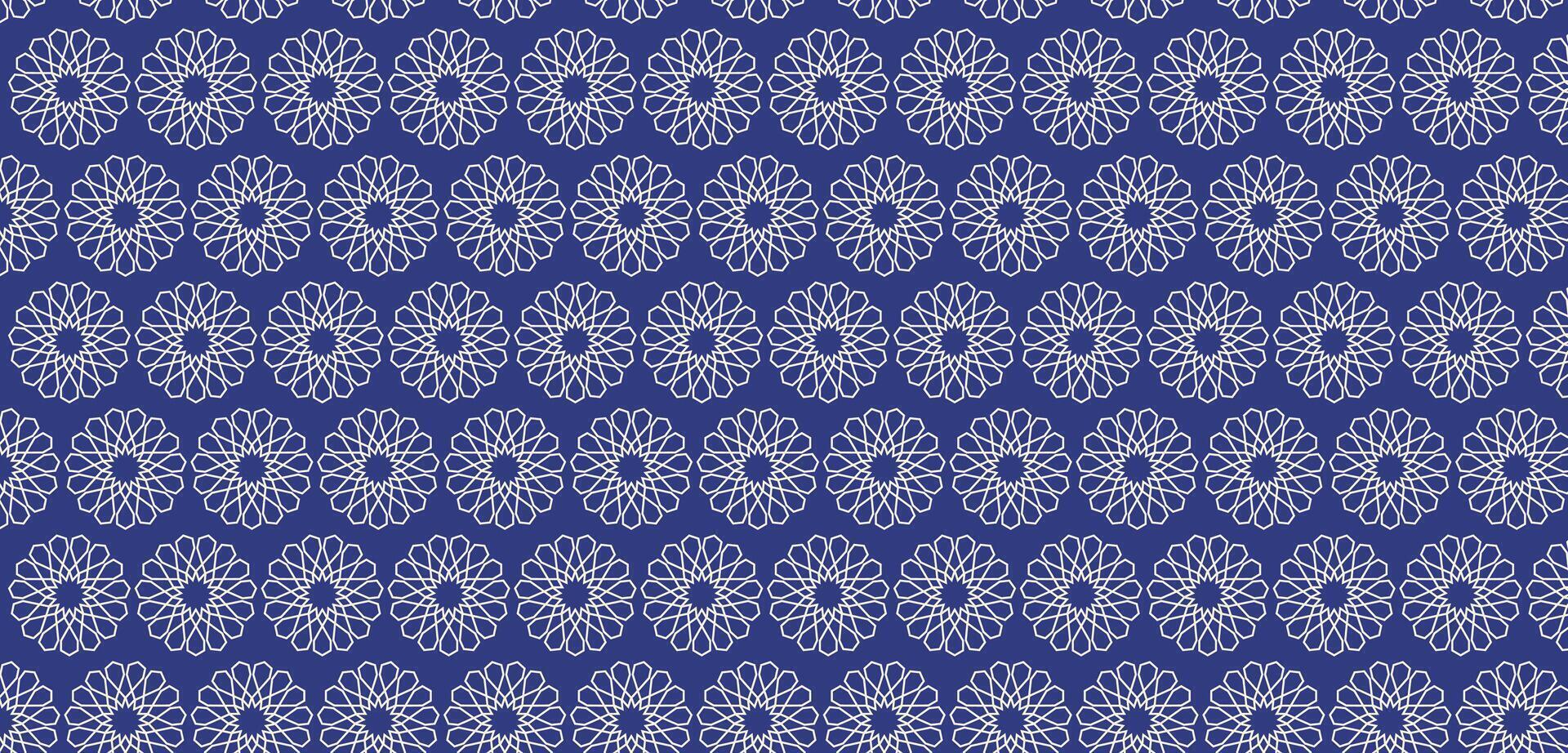 Islamic pattern with blue color background vector