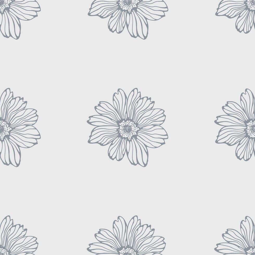 Leaves and flowers. Hand-drawn graphics. Seamless patterns for fabric and packaging design. Vector drawing of botany.