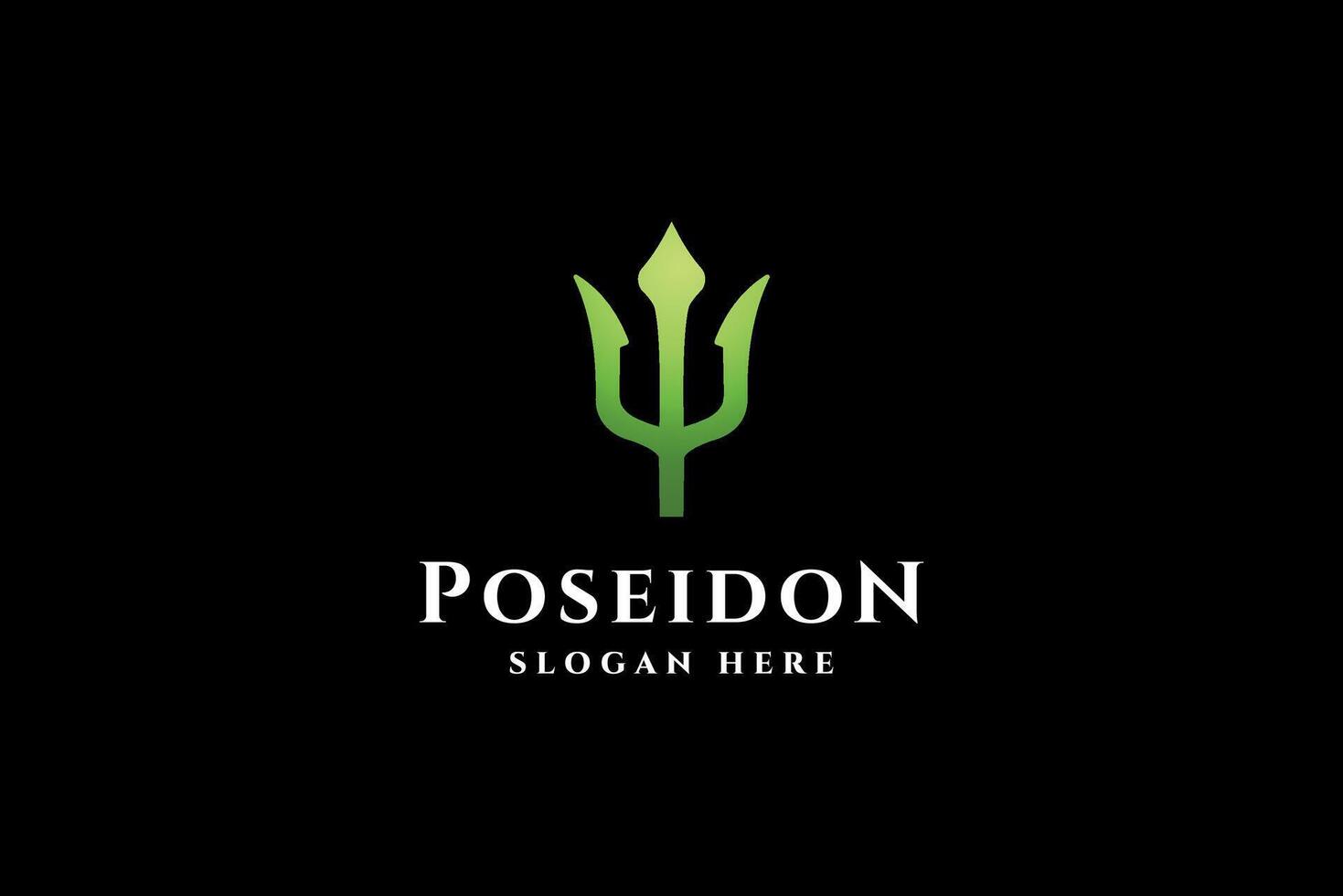 Trident logo design template. poseidon sign. business company symbol. vector