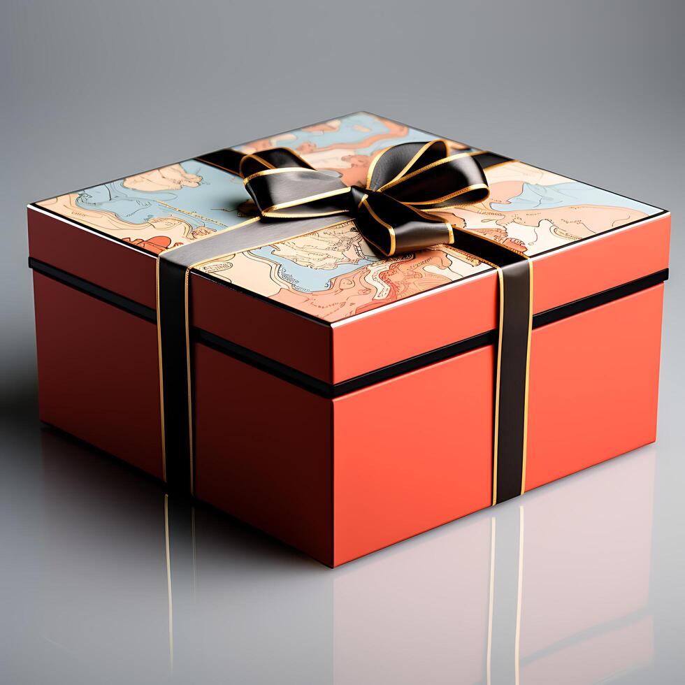 AI generated various color giftbox on white background photo