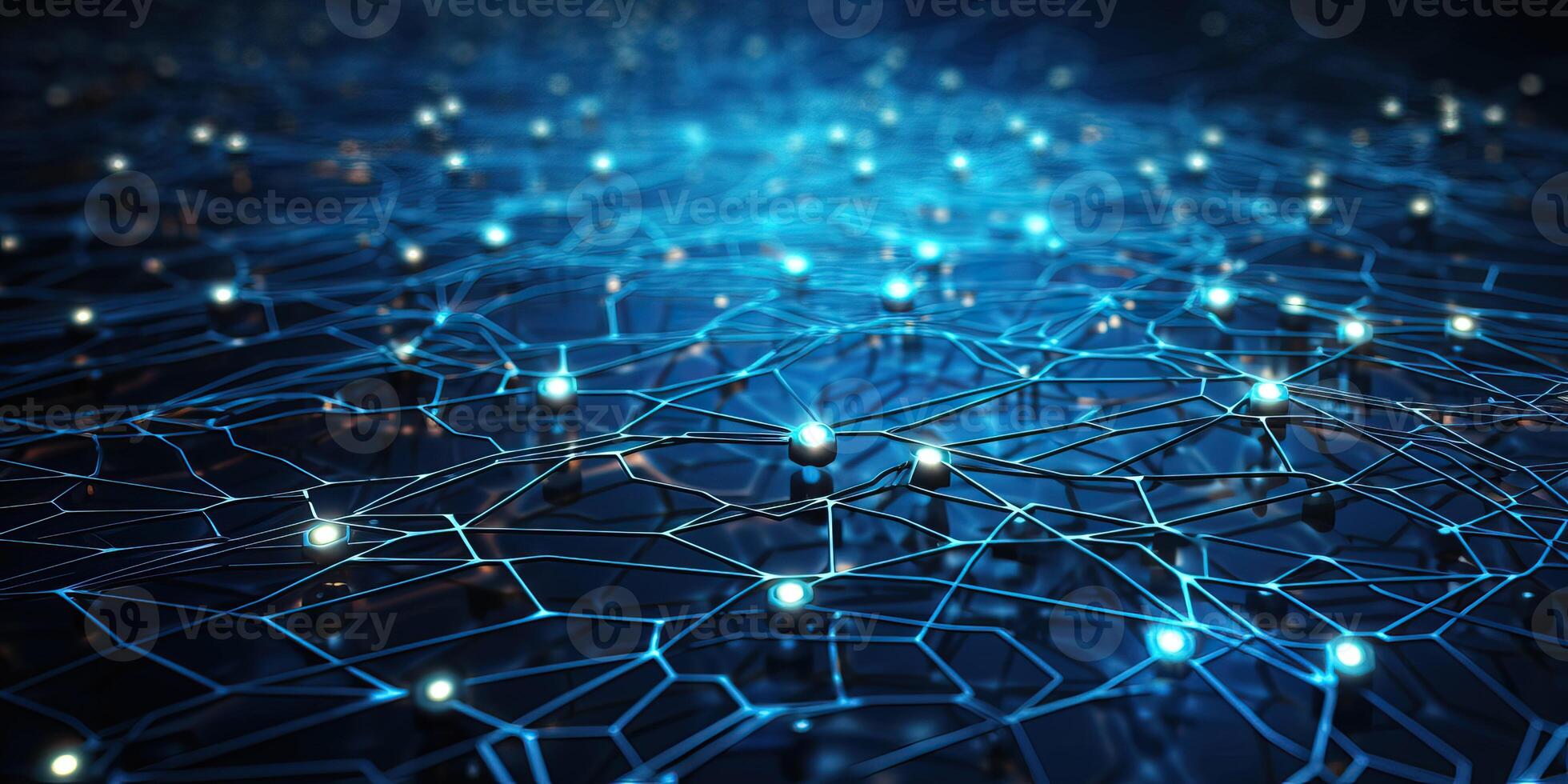 AI generated Abstract technology background of a quantum computing system with processors, artificial photo