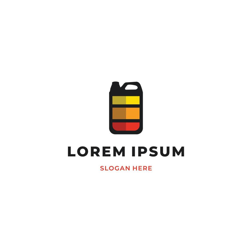 Recharge jerrycan logo design on isolated background vector