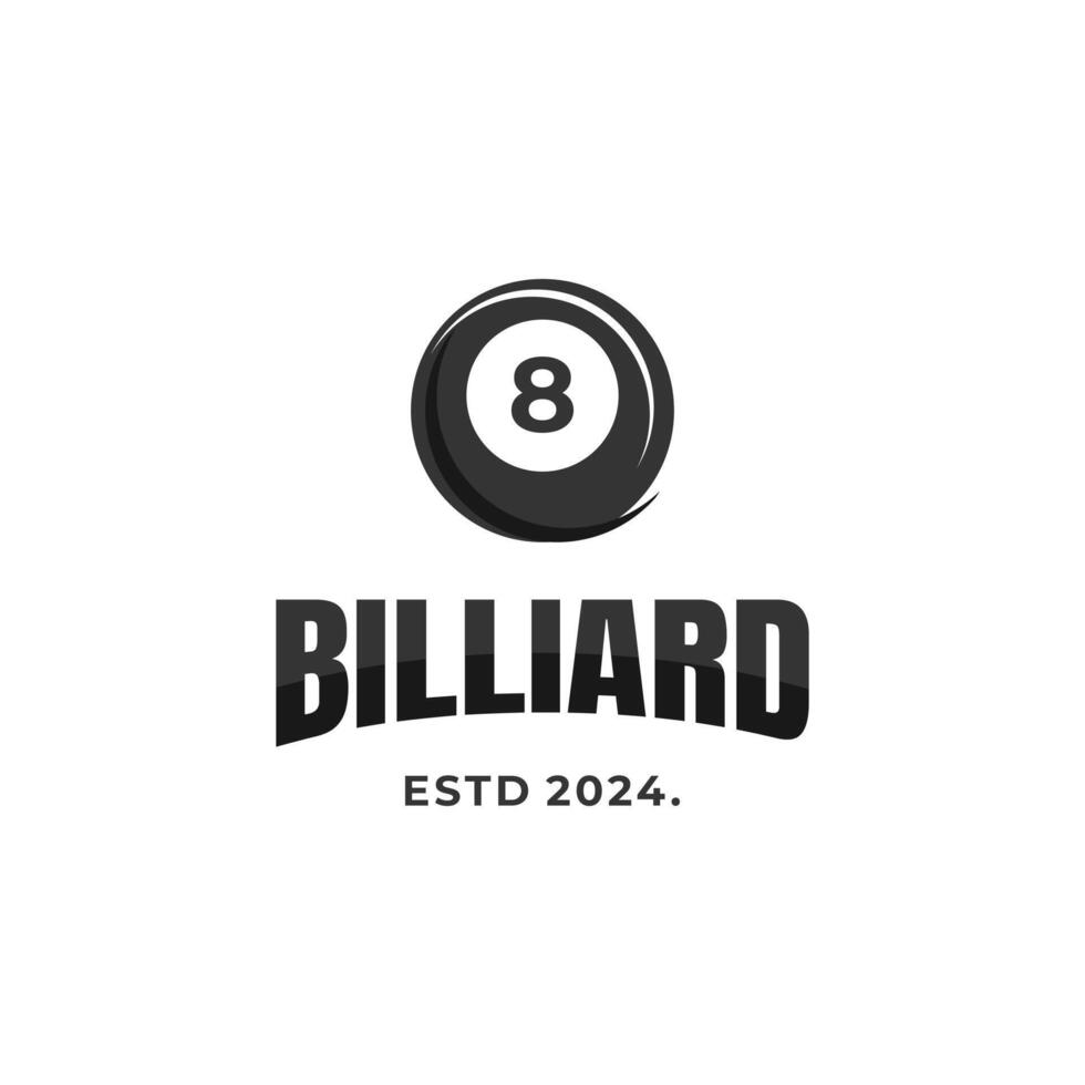 de billar pelota logo diseño en aislado antecedentes vector