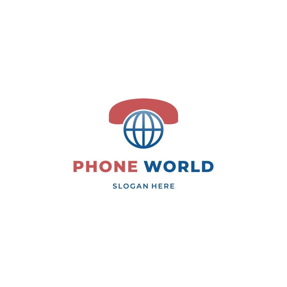 world phone connection logo design modern concept vector