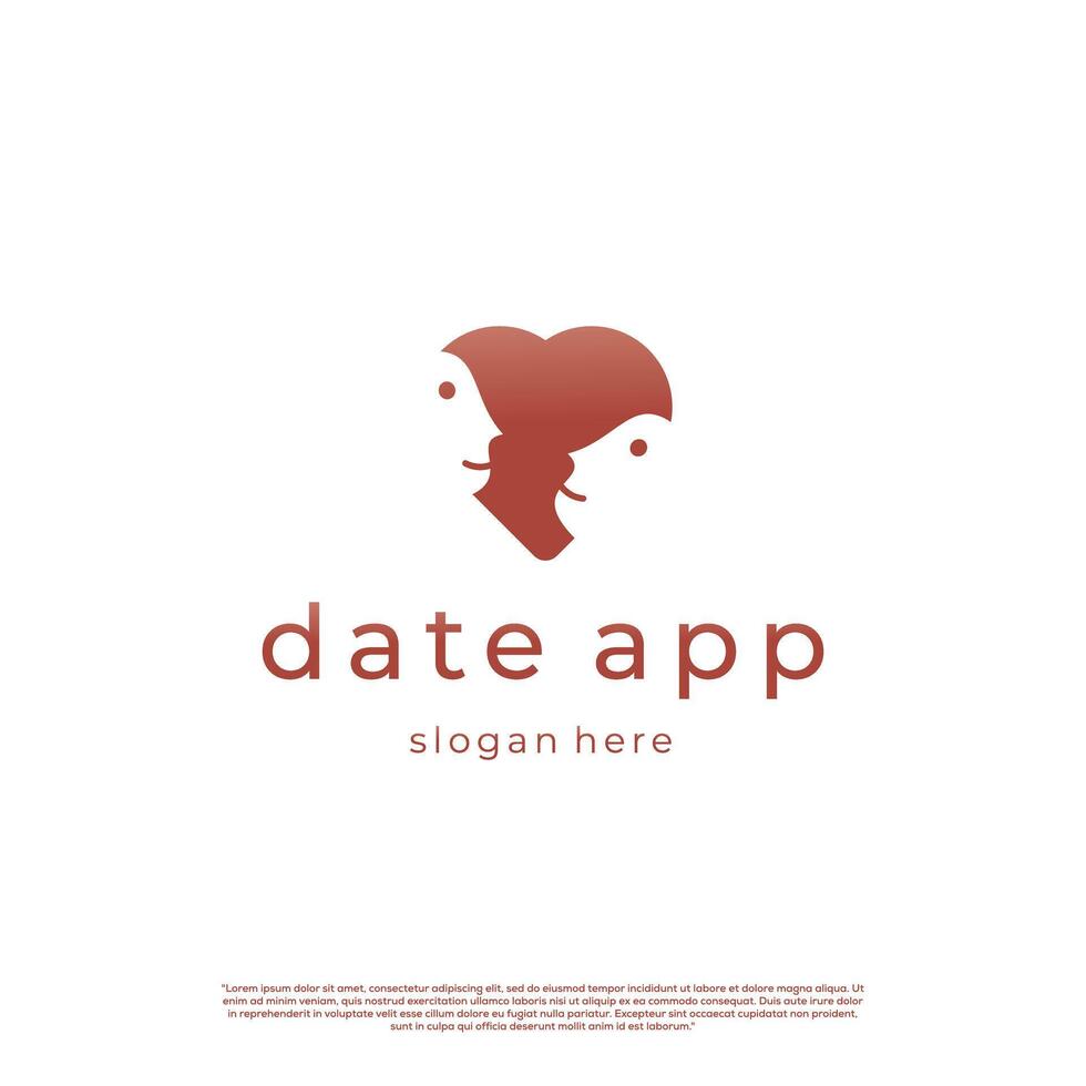 Dating app logo design modern concept vector
