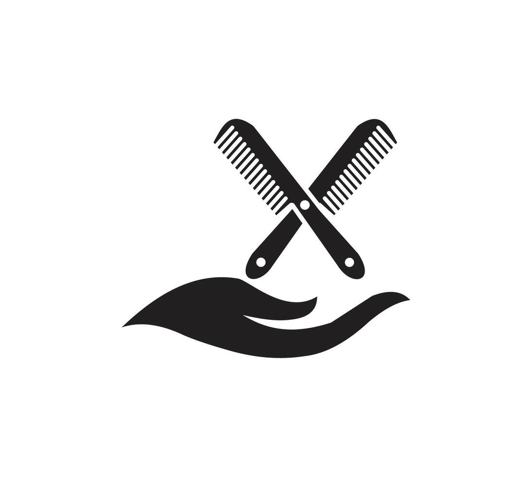 diseño de logotipo de corte de pelo para moda con concepto creativo vector