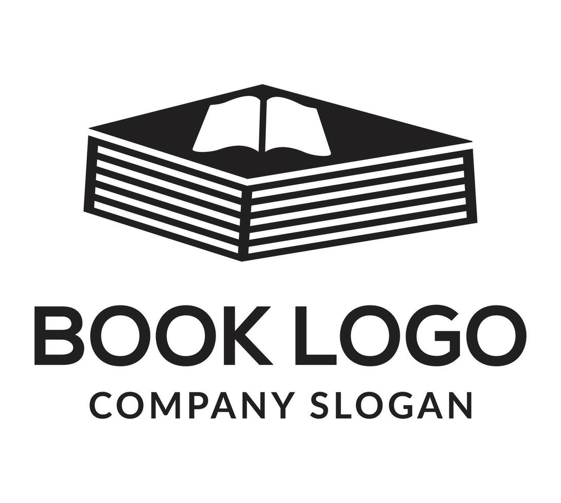 Bright colorful open book logo in rainbow colors. Vector icon. Education symbol