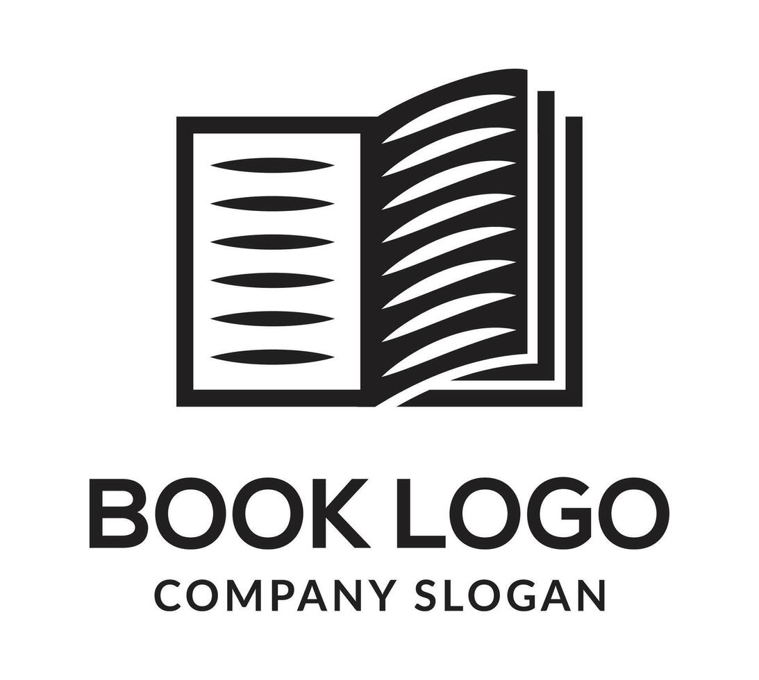 Bright colorful open book logo in rainbow colors. Vector icon. Education symbol