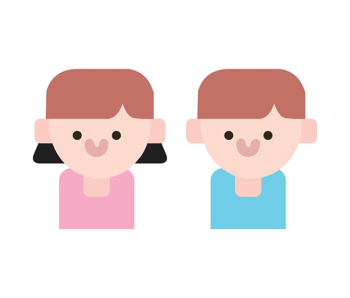 girl and boy icon on white background. child symbol . Kids icons , children vector illustration