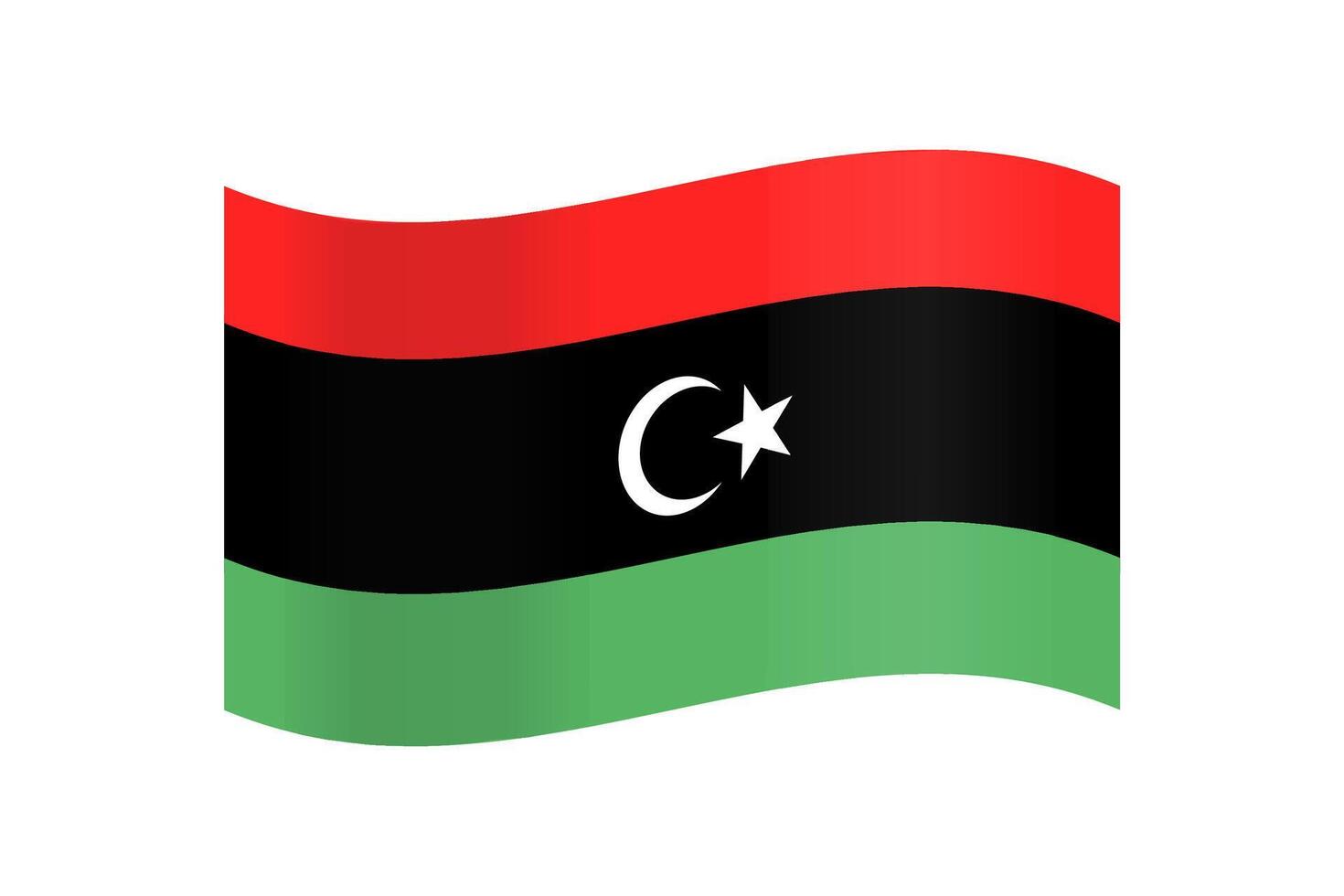 Libya flag vector graphic. Rectangle Libyan flag illustration.