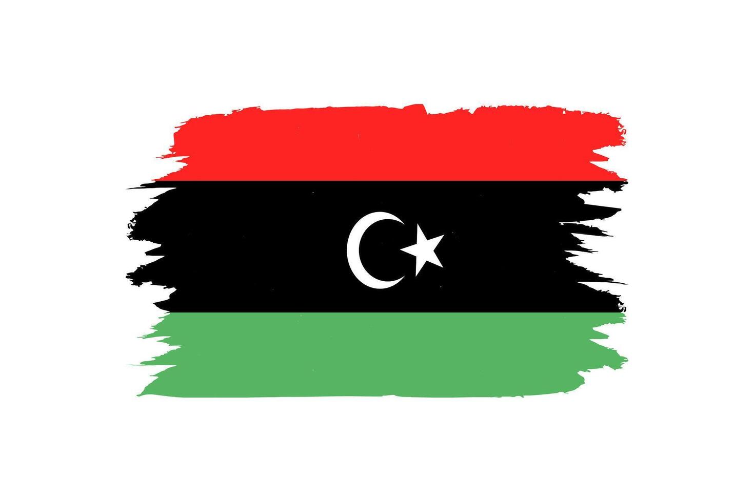 Libya flag vector graphic. Rectangle Libyan flag illustration.