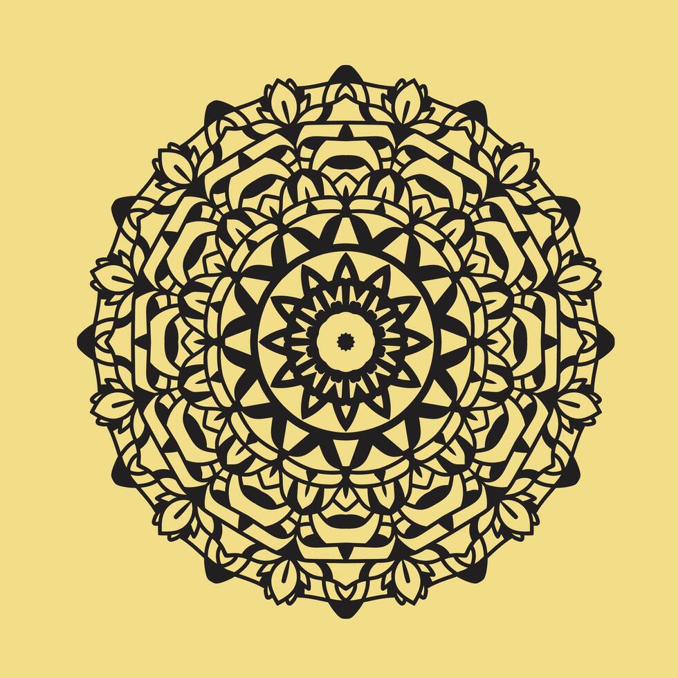 Circular pattern in form of mandala for Henna, Mehndi, tattoo, decoration. Mandala. Ethnic decorative element. Islam, Arabic, Indian,  motifs. Oriental patterns, flower mandala vector