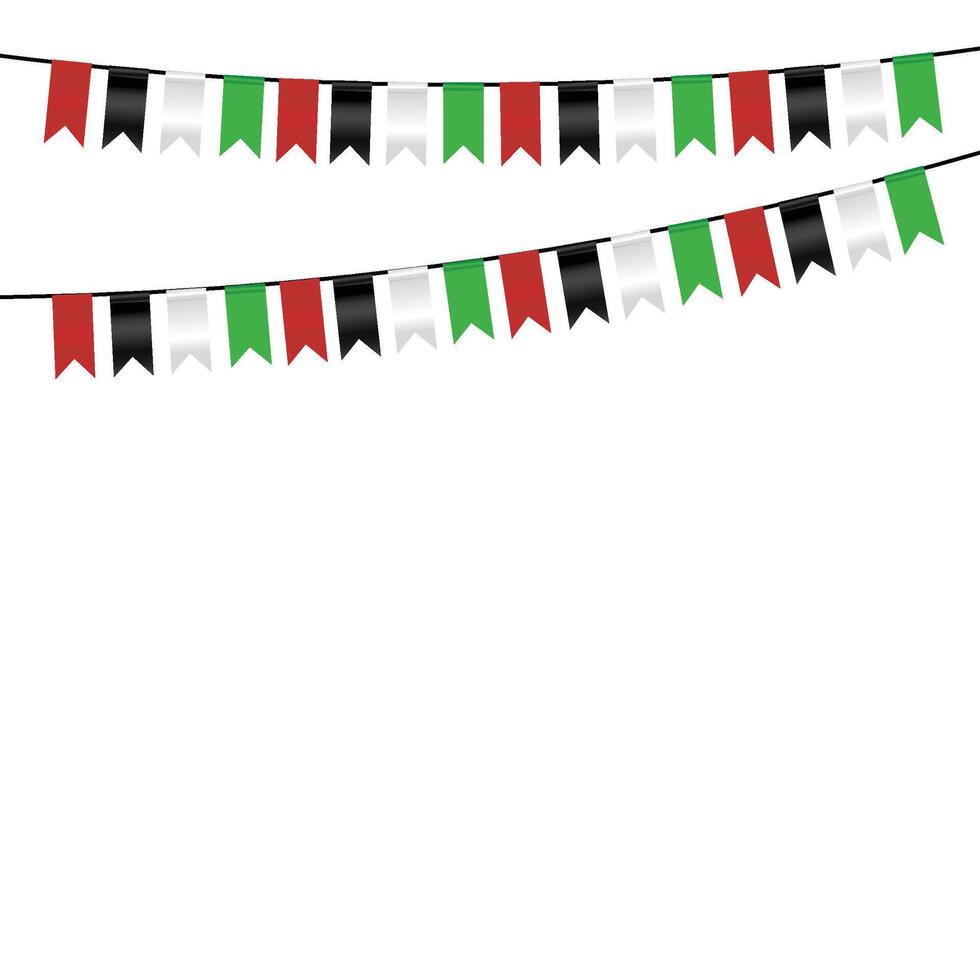 National flag themed buntings, Vector illustration, Patriotic Celebration Background, Carnival colored garlands and bunting, Happiness and celebration, Festive bunting flags